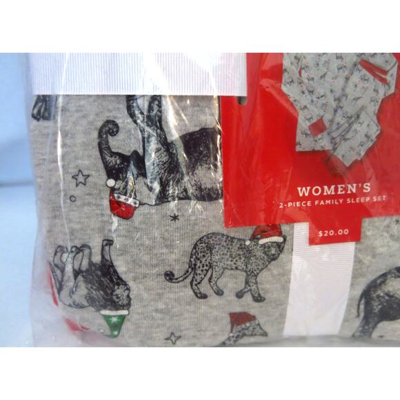 Wondershop Target *NWT* Safari Christmas Winter Pajamas Size L Women Gray - Picture 9 of 10
